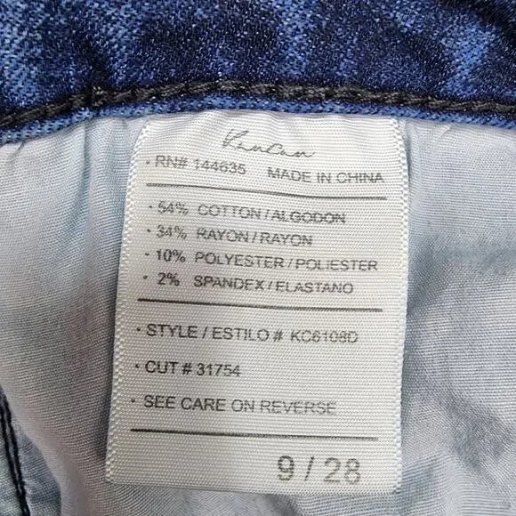 Kancan Denim Jeans Womens 9/28 Blue Stretchy Cotton Distressed Zip Fly Casual - Picture 11 of 12